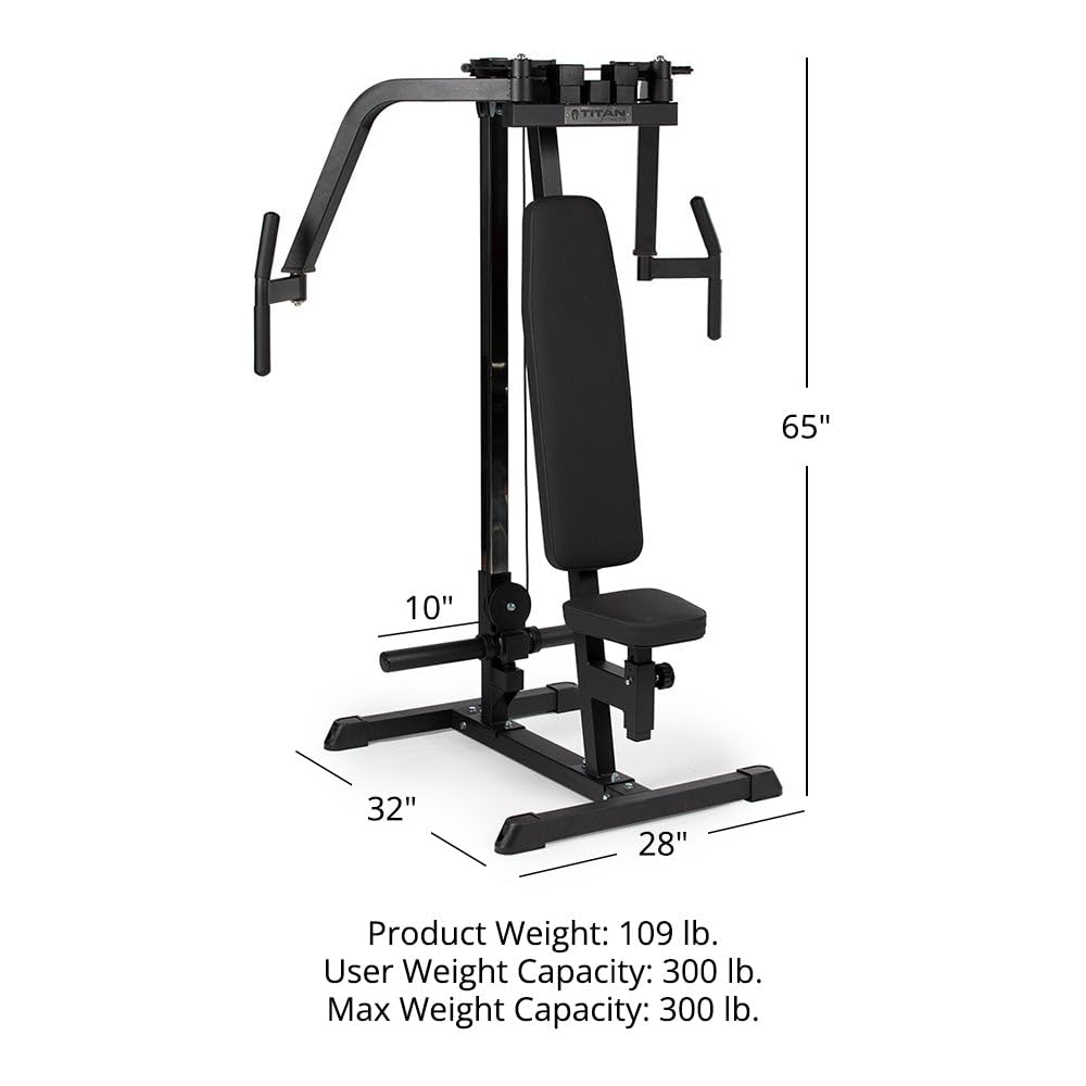 Titan Fitness Plate-Loaded PEC Fly and Reverse Delt Machine, Rated 300 LB, Upper Body Specialty Machine, Chest, Back, and Shoulder Training
