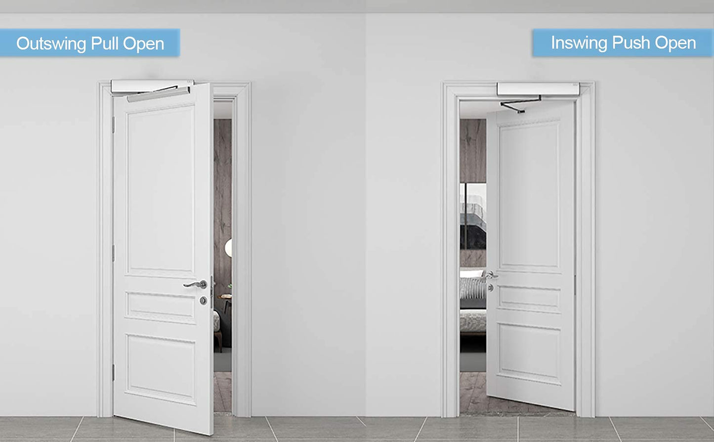 Olideauto Automatic Swing Door Opener with Wireless Push Button and NC Fail Secure Electric Strike