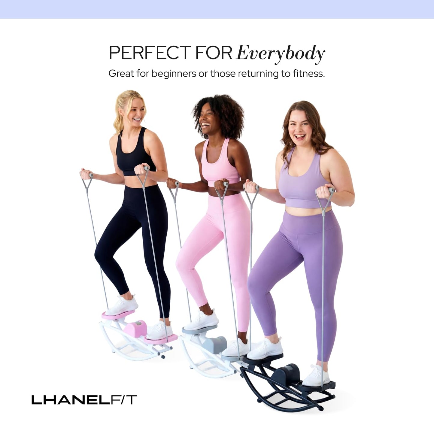 LhanelFit The Rock Stepper - Side to Side Rocking Stepper Machine for Home Workouts - Low Impact Indoor Cardio Leg Glute and Core Training - Quiet Compact Step Rocker Exercise Equipment (Black)