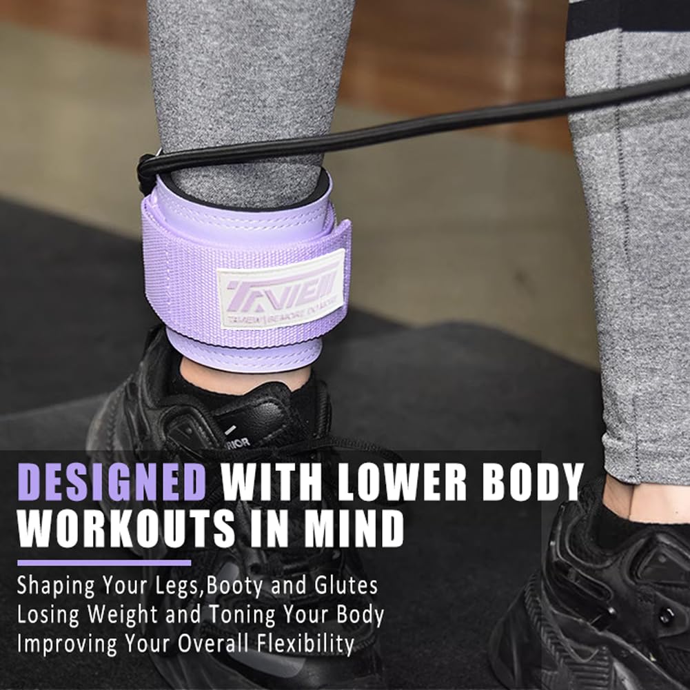 TAVIEW Ankle Straps Cable Machine Attachment for Gym - Cable Kickback Ankle Straps - Padded Ankle Cuffs for Glute Kickbacks and Leg Workouts