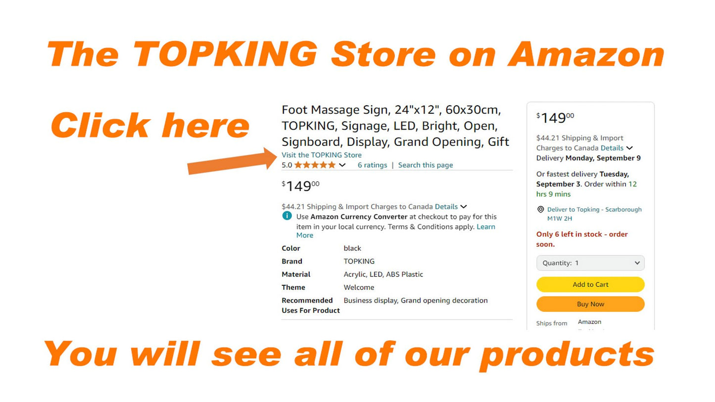 Walk-ins Welcome Sign, 24"x12", 60x30cm, TOPKING, LED, Neon, Florescent, Signage, Signboard, Display, Billboard, Screen, Grand Opening, Gift