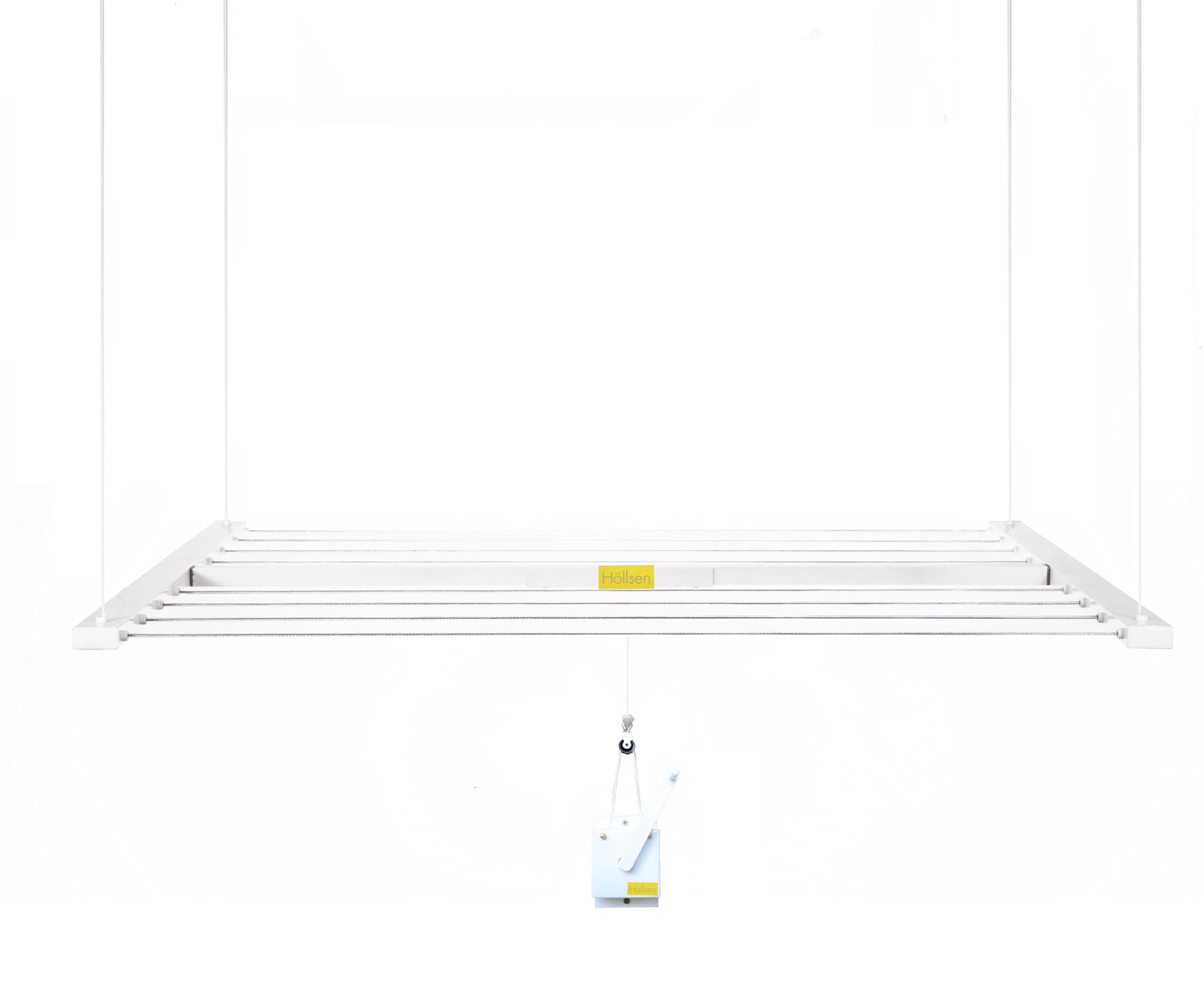 Höllsen Ceiling Mounted Pulley Drying Rack – Medium Aluminum Clothesline for Everyday Laundry – Compact, Space-Saving Design (55.12" x 23.6")