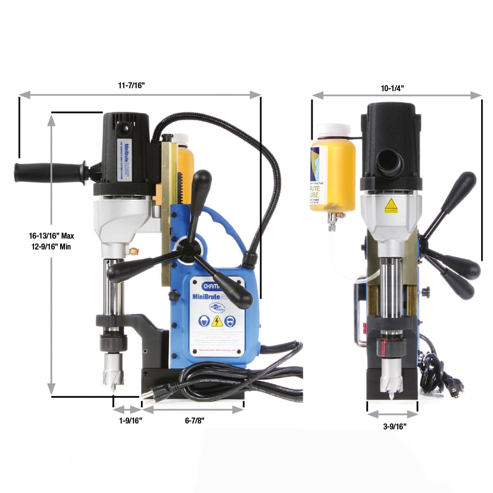 Champion Cutting Tool RotoBrute AC35 MiniBrute Lightweight, Portable Magnetic Drill Press: Up to 1-3/8" Diamater, 2" Depth of Cut