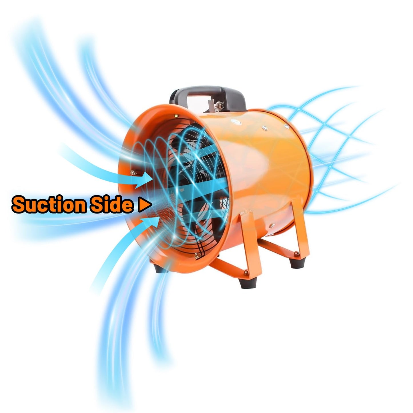 12-Inch High-Velocity Portable Utility Blower Fan, Industrial Exhaust Fan with 33ft Flexible Duct Hose, 3150 RPM Low-Noise Ventilator for Basements, Workshops, Warehouses, and Confined Spaces