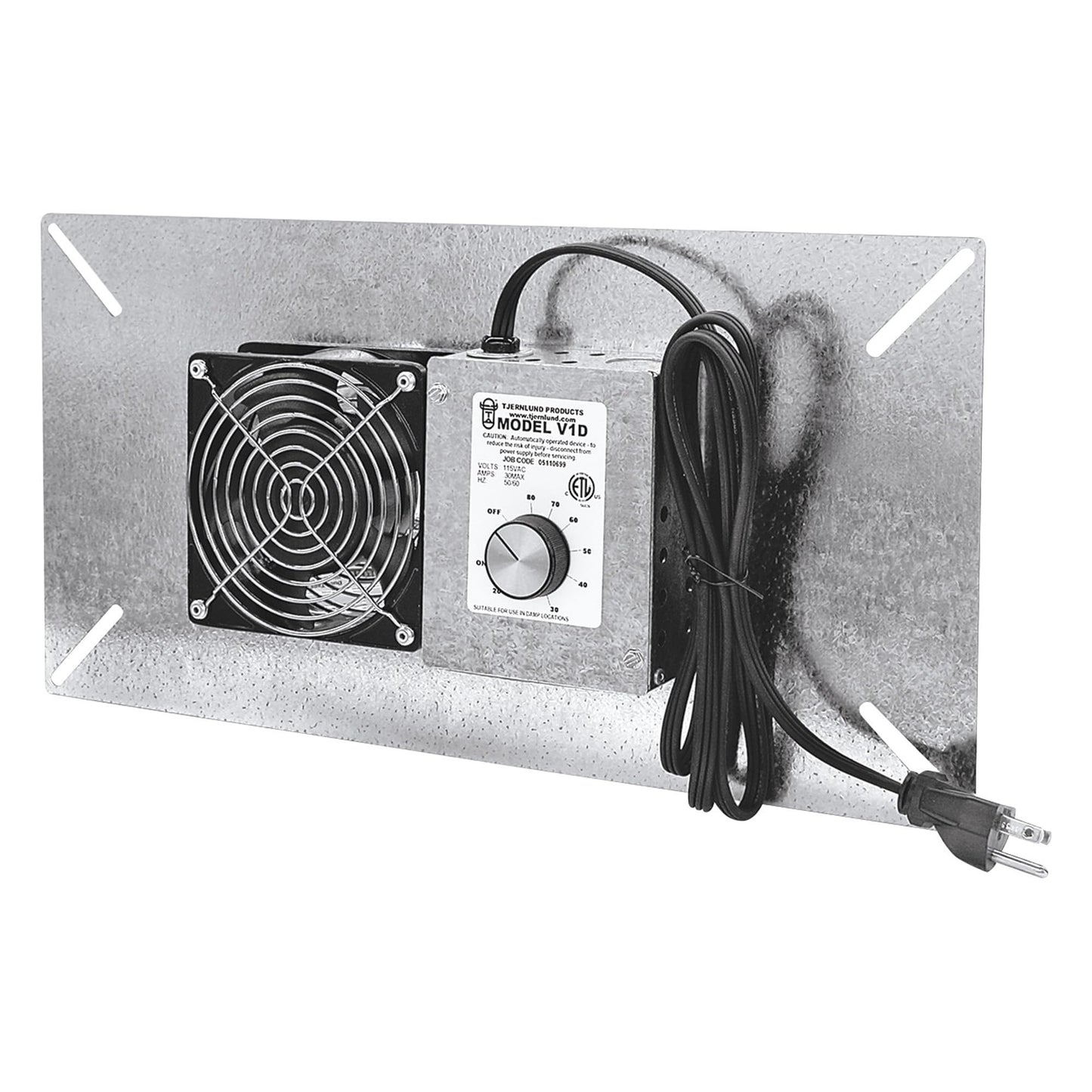 Tjernlund V1D UnderAire Crawlspace Ventilator Fan Moisture Mold Reducing, 110 CFM