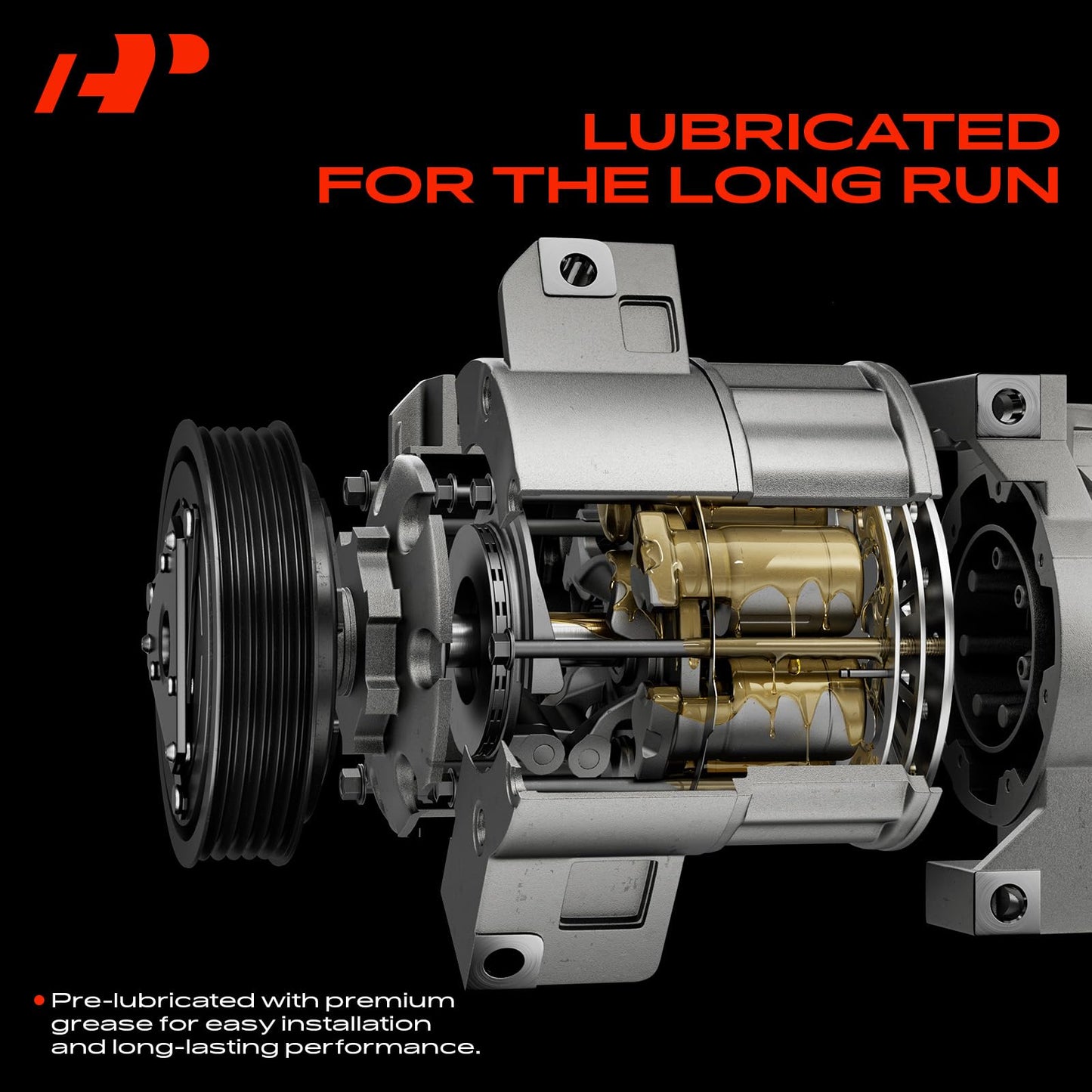 A-Premium Air Conditioner AC Compressor with Clutch Compatible with Kenworth T660 2011-2012, T680 2013-2015/2017-2018, T880 2017-2018 & Peterbilt 365/367 2011-2016, 389 2016, 567 2015-2016, 579, 587