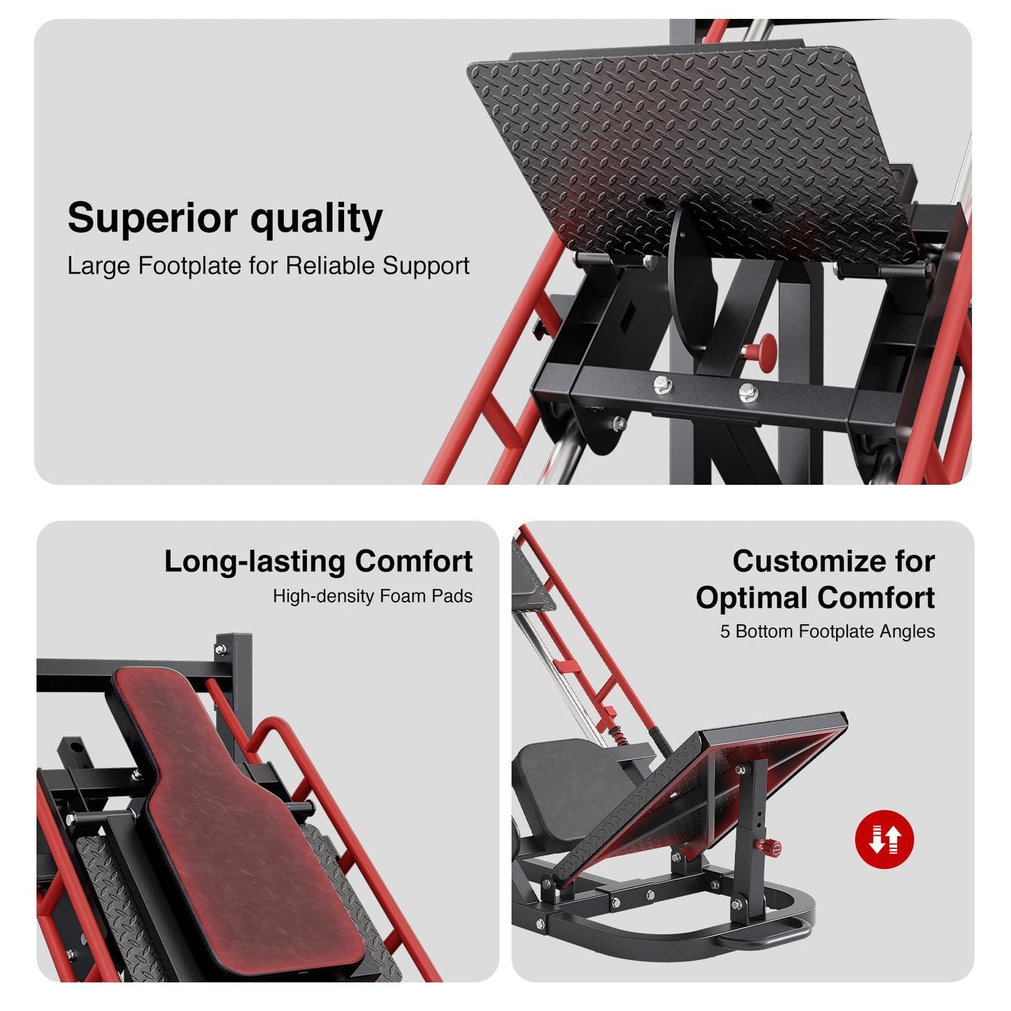 Dripex Leg Press Hack Squat Machine Combo for Home Gym, Adjustable Leg Press Machine for Full Lower Body Workout, Upgraded Leg Press with Transport Wheels and Weight Storage,Weight Plates Not Included