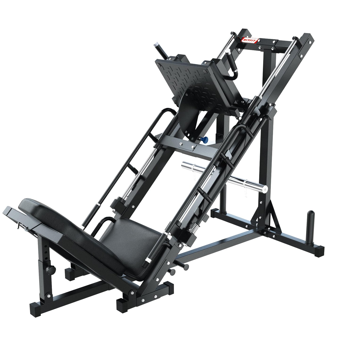 RitFit Leg Press Hack Squat Machine, Professional Adjustable Leg Press Machine for Home Gym with Linear Bearing, Full Lower Body Workout with Weight Storage