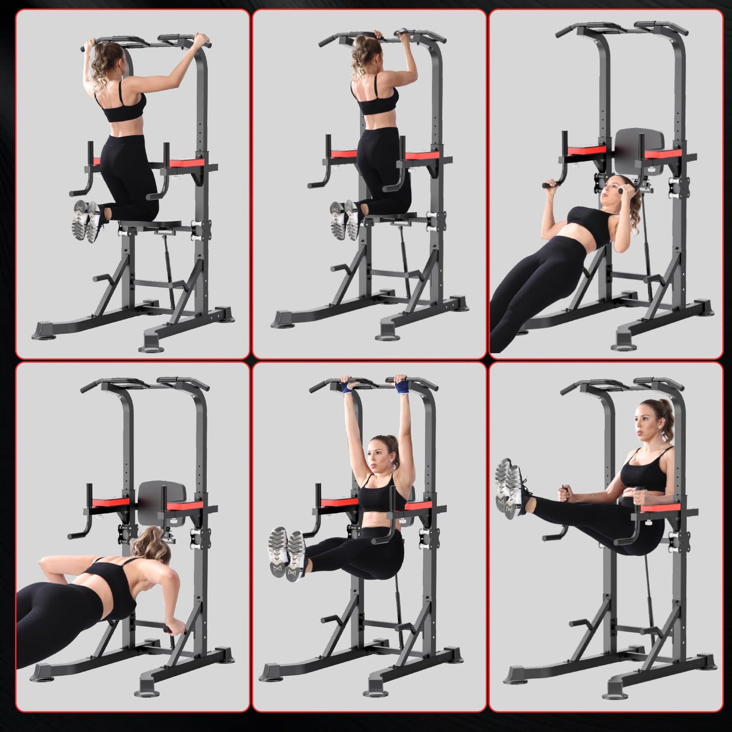 K KiNGKANG Power Tower Dip Station, Multi-Function Assistive Trainer Pull Up for Home Gym Muscle Building and Beginner Exercises,Load 450LBS