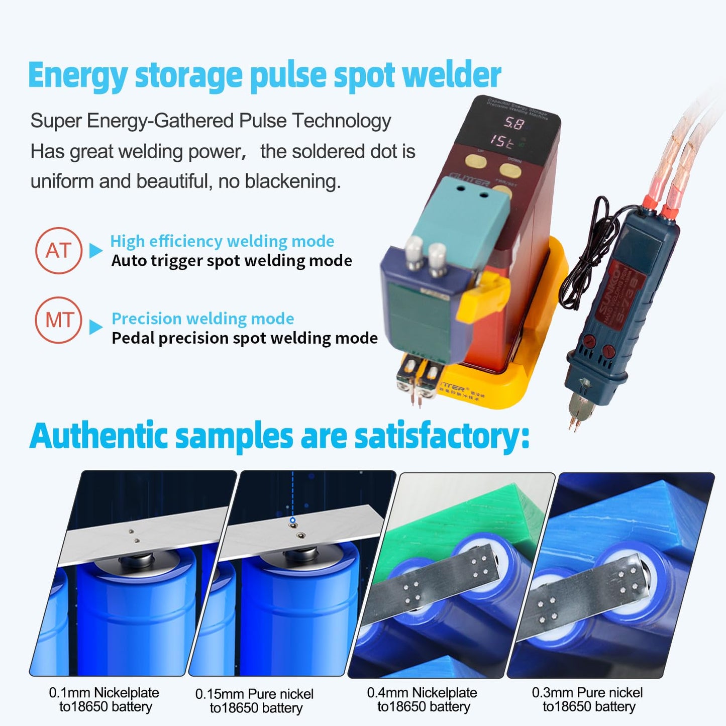 GLITTER 801D 14500W Capacitor Spot Welder:2500A High Power Pulse Battery Welding Machine for 18650 Lithium Battery Pack DIY Assembly & Repair, Professional Energy Storage Welder with Handheld Pen