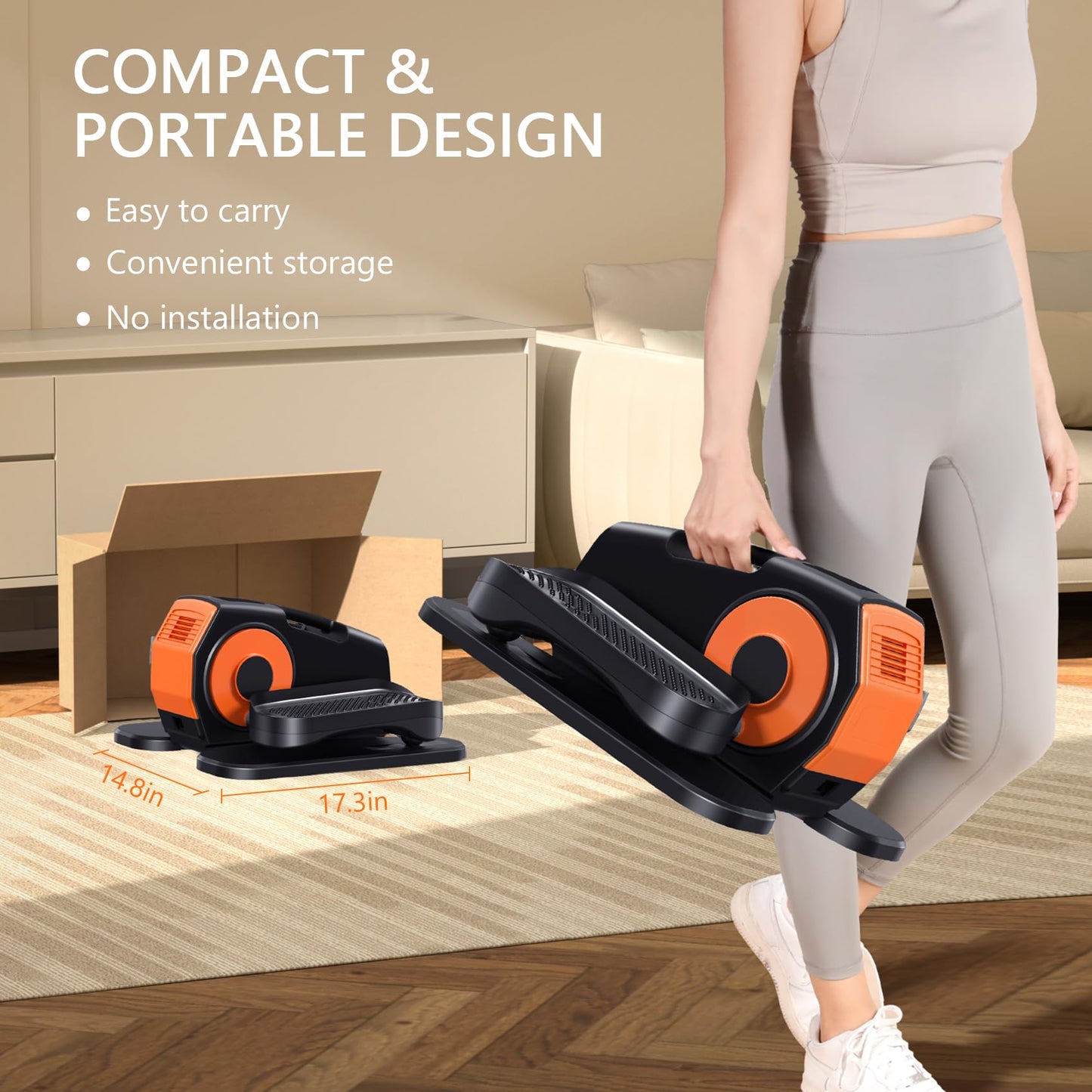 Under Desk Elliptical Machine, Electric Elliptical Leg Exerciser for Seniors with 12 Ad justable, Quiet Portable Elliptical Machine, Seated Pedal Exerciser with Remote Control