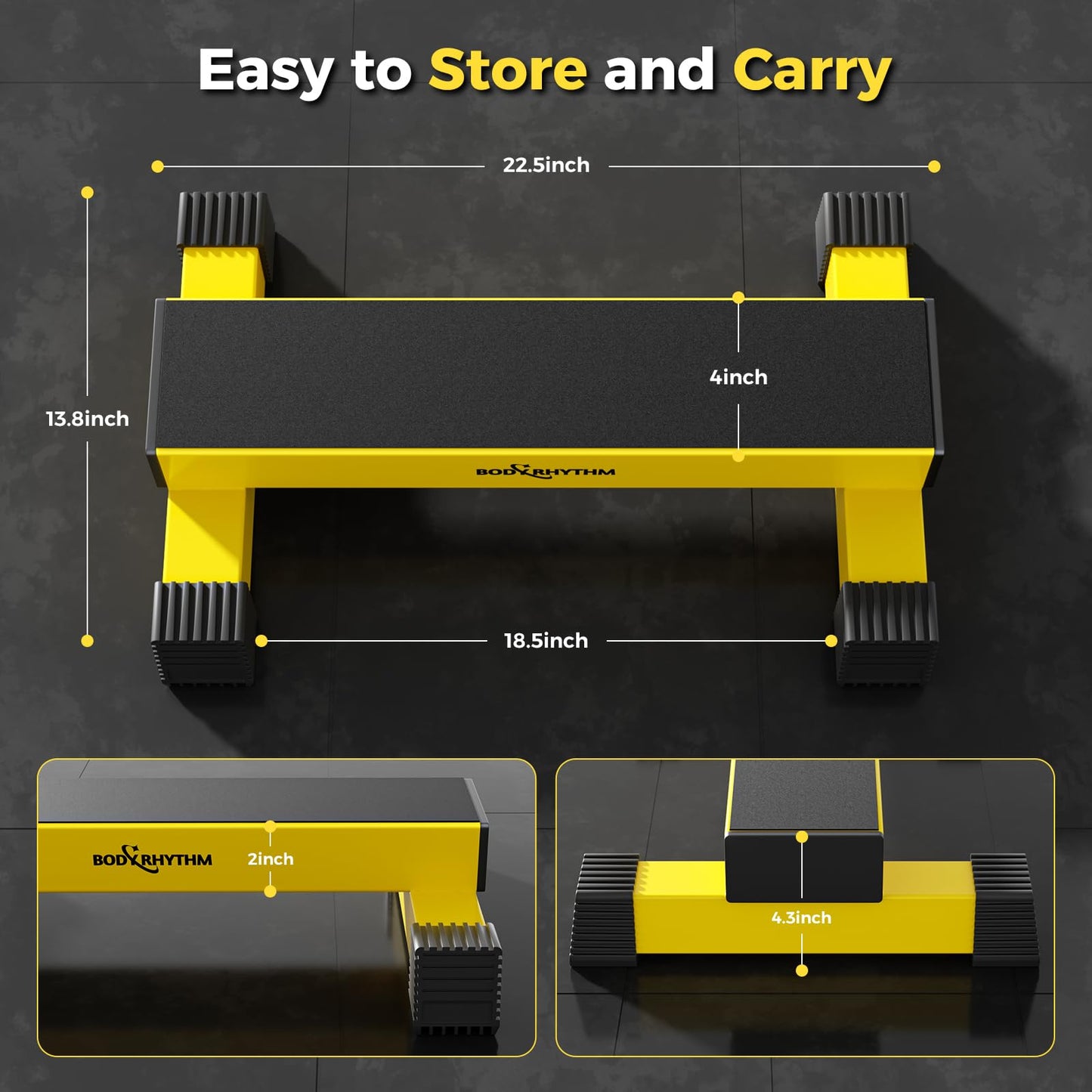 Upgraded Calf Raise Bar for Home Gym Workouts, Standing Calf Raise Machine for Calf Stretching, Squating, Foot Stretching, Anti-Slip Solid Calf Block, Ankle Calf Stretcher. (Yellow)