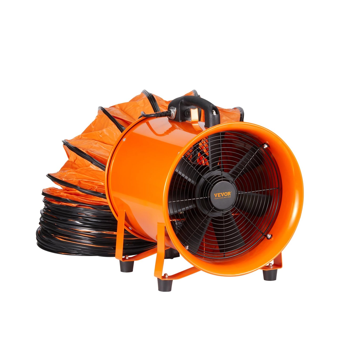 VEVOR Air Mover Blower Fan 12 Inch, 3198CFM 585W with 33ft Flexible Duct, Industrial Portable Ventilator Blower/Exhaust