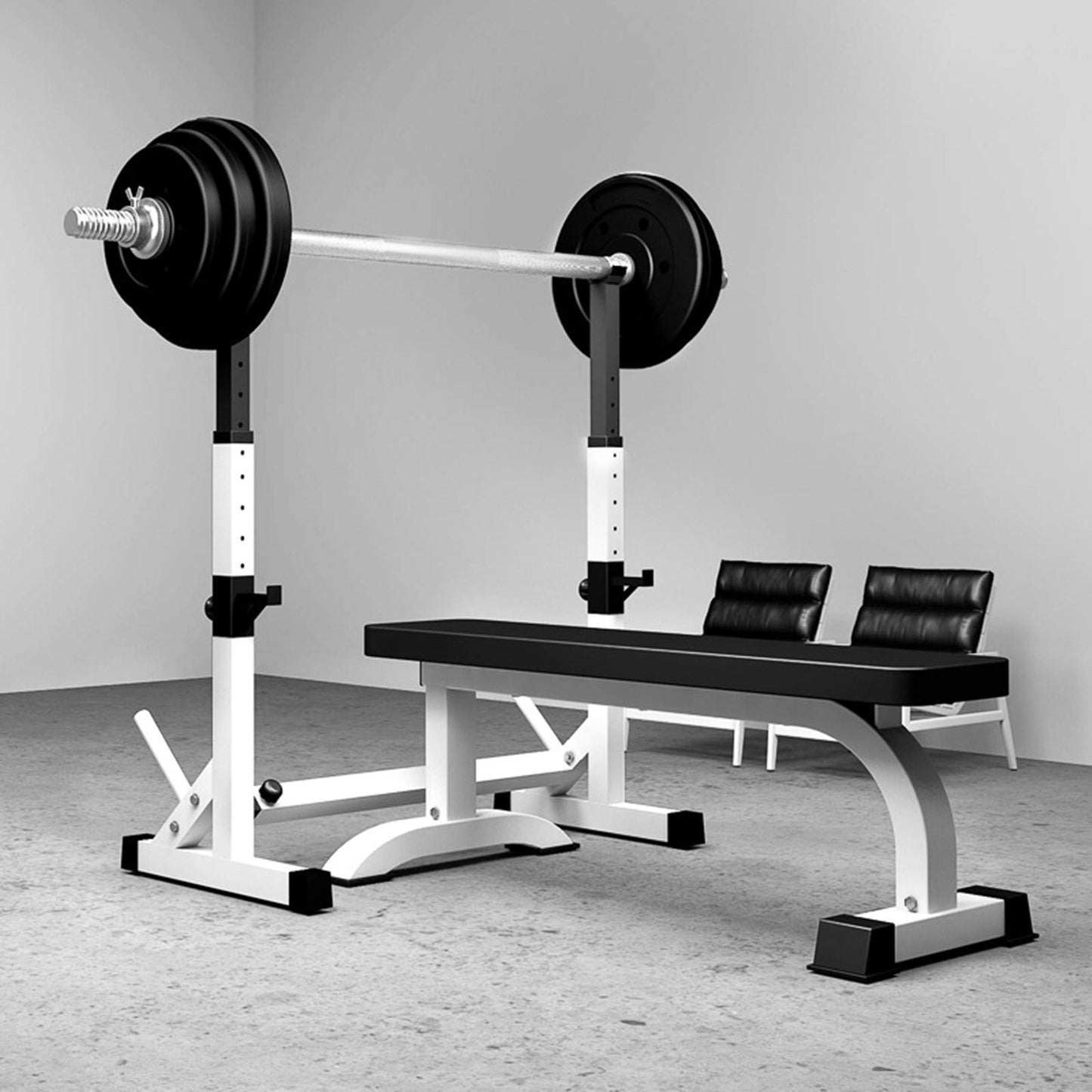 Achamusi Barbell Rack Stand - Multifunctional Adjustable Squat Rack, Heavy-Duty Dumbbell Rack,Strength Training Dip Station, Home Gym Equipment Max Load 550lbs