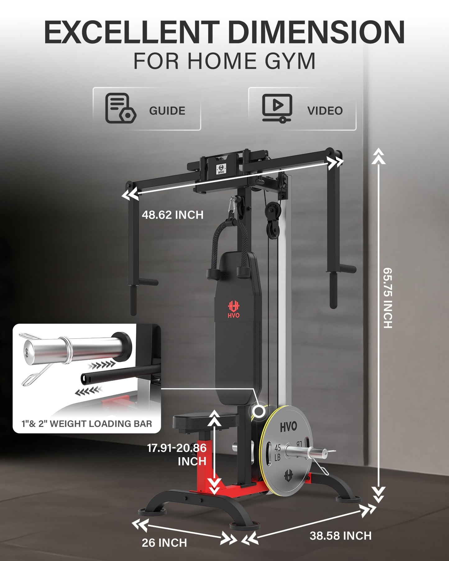 HVO Chest Fly Machine PEC: Deck Fly and Reverse Delt Machine Adjustable Upper Body Home Gym Ab Workout Butterfly Machine for Chest, Back, Pectoral, Rear Deltoid and Shoulder Training Red