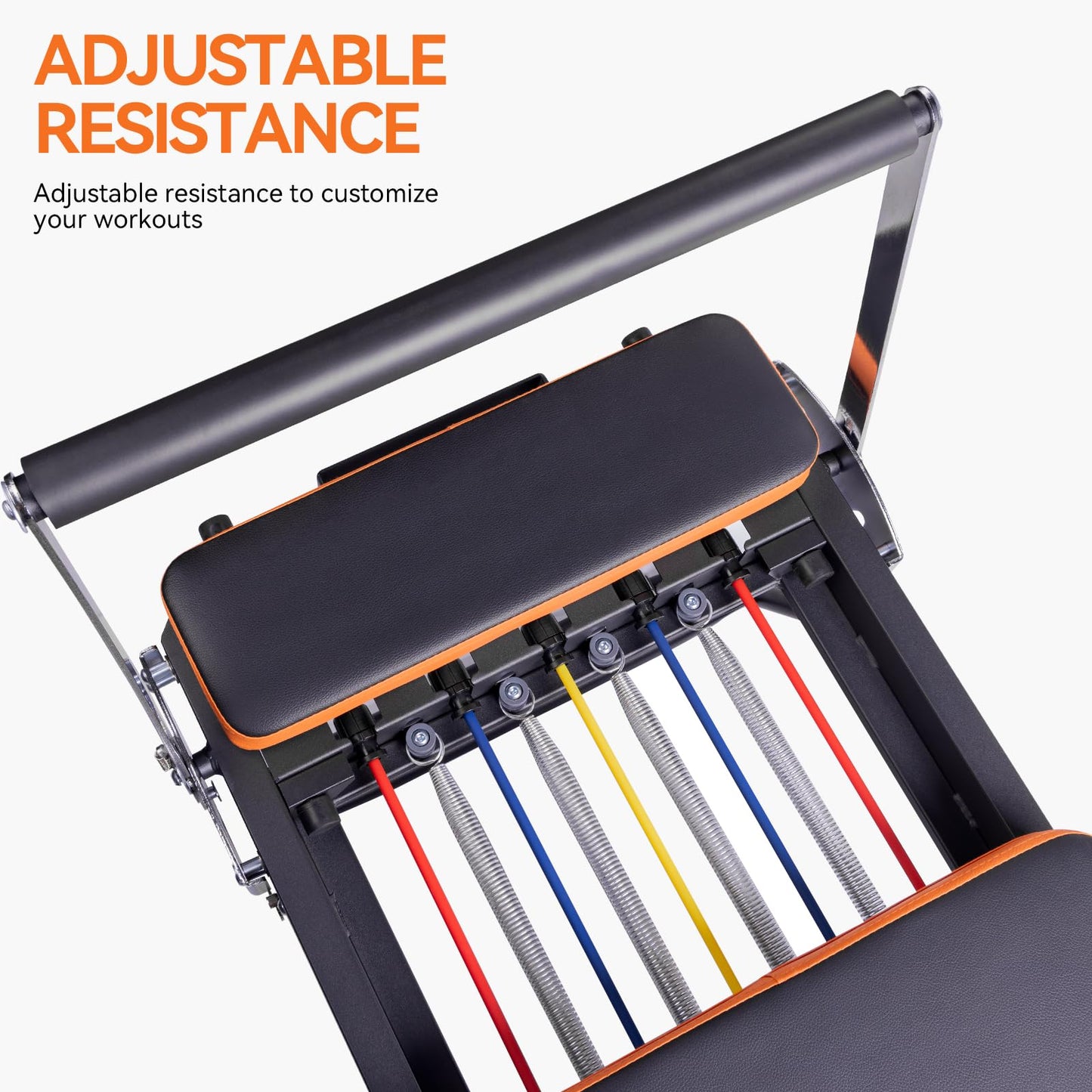 Ntoaujao Pilates Reformer, Foldable Pilates Machine for Home Gym Workout with 4 Springs & 5 Cords, fit for Beginners & Advanced Users, Up to 300 LBS (Basic)