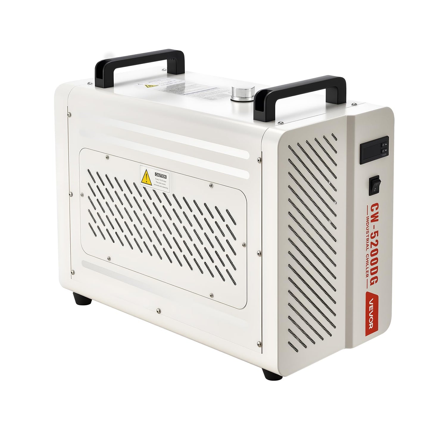 VEVOR Industrial Water Chiller, 5460 BTU/h, Industrial Water Cooler Cooling System with Compressor, 1.8 Gal Tank Capacity, 3.4 GPM Max Flow, Laser Chiller, for CO2 Laser Engraving & Cutting Machine