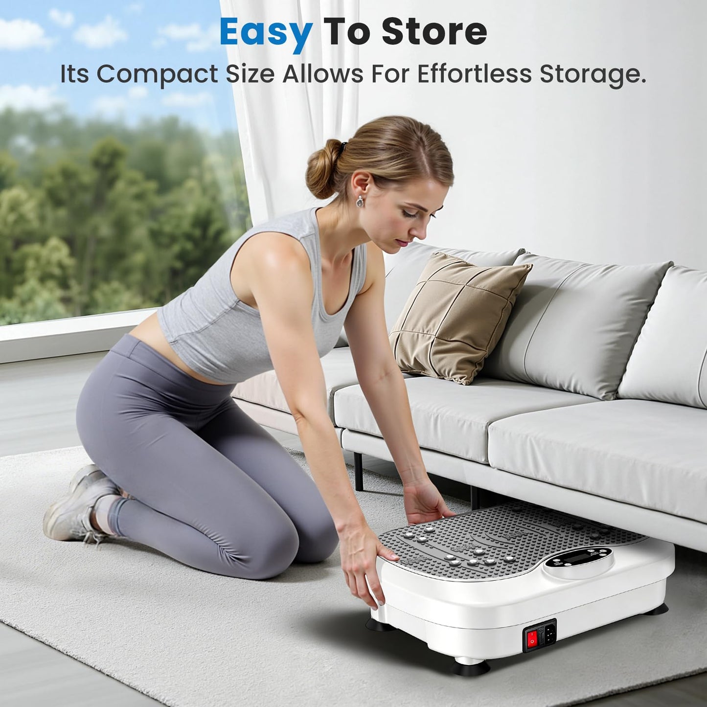 NISILIN Vibration Plate Exercise Machine for Lymphatic Drainage with 200 Levels, Whole Body Fitness Workout Equipment Stand Shake Board Sport Gym for Weight Loss Fat Burner for Women Men (White)