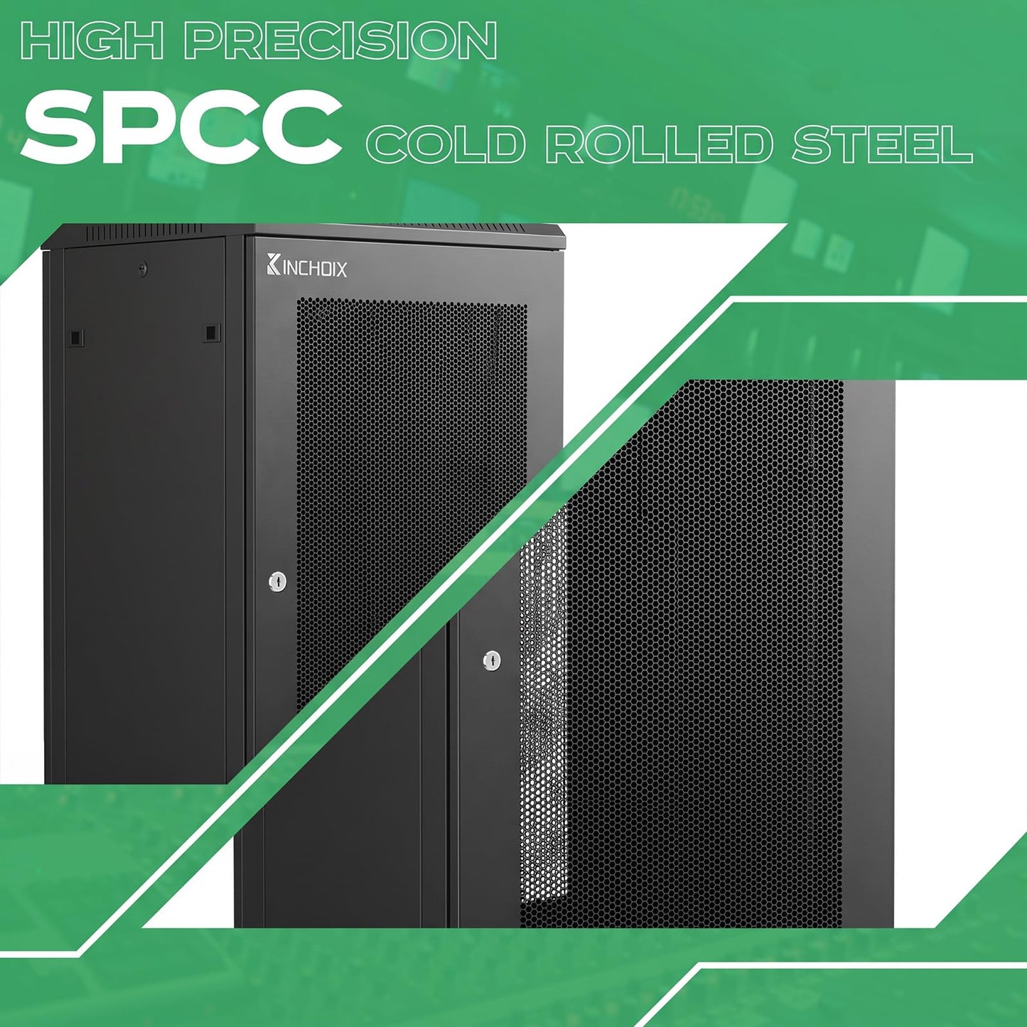 15U Server Cabinet Network Rack Enclosure Cabinet Enclosure for Computer Data Networking Electronic Equipment, Removable Side Panels, Lockable Door, 30in Depth for 19ā IT Equipment, A/V Devices