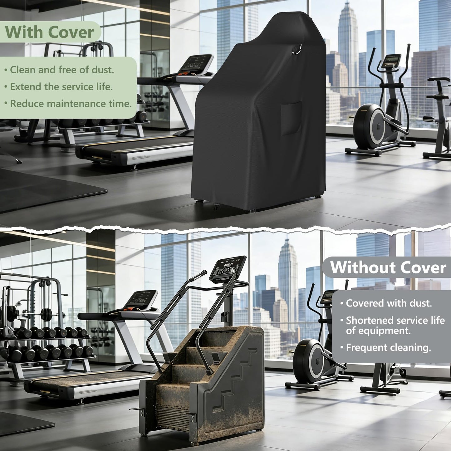 COSHNIBI Stair Stepper Machine Cover,Heavy Duty Waterproof Stair Climber Covers for Most Stair Stepper Machine,Exercise Machine Cover for Home Gym Exercise Indoor & Outdoor