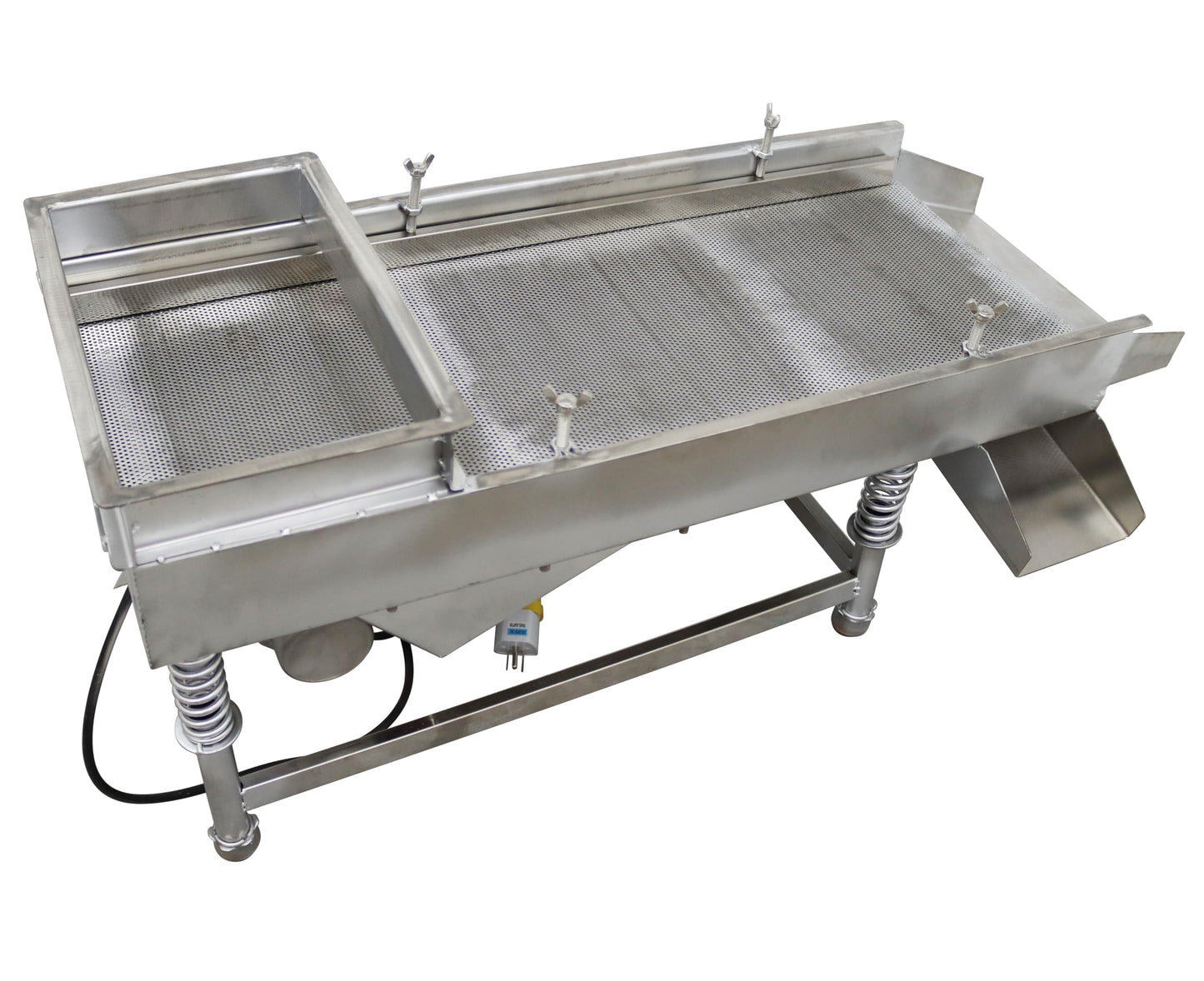 TECHTONGDA Straight Vibrating Sieve Screen Shaker Electric Linear Sifter Machine Stainless Steel One Layer One Motor 1.5mm Screen Size 11.8×29.5inch 110V