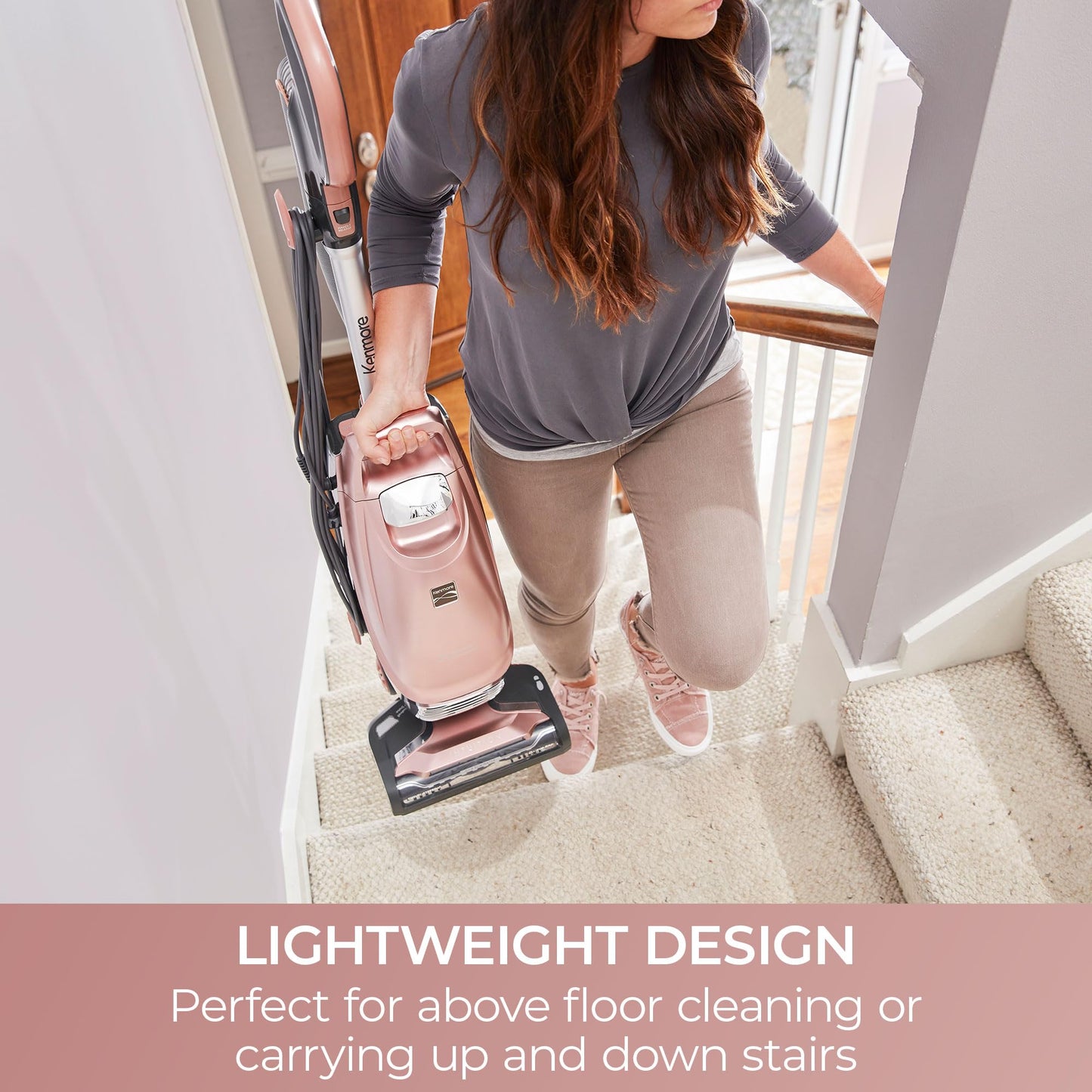 Kenmore BU4050 Intuition Bagged Upright Vacuum, liftup Cleaner with Hair Eliminator brushroll, pet Handi-Mate for Carpet, Hard Floor, Rose Gold