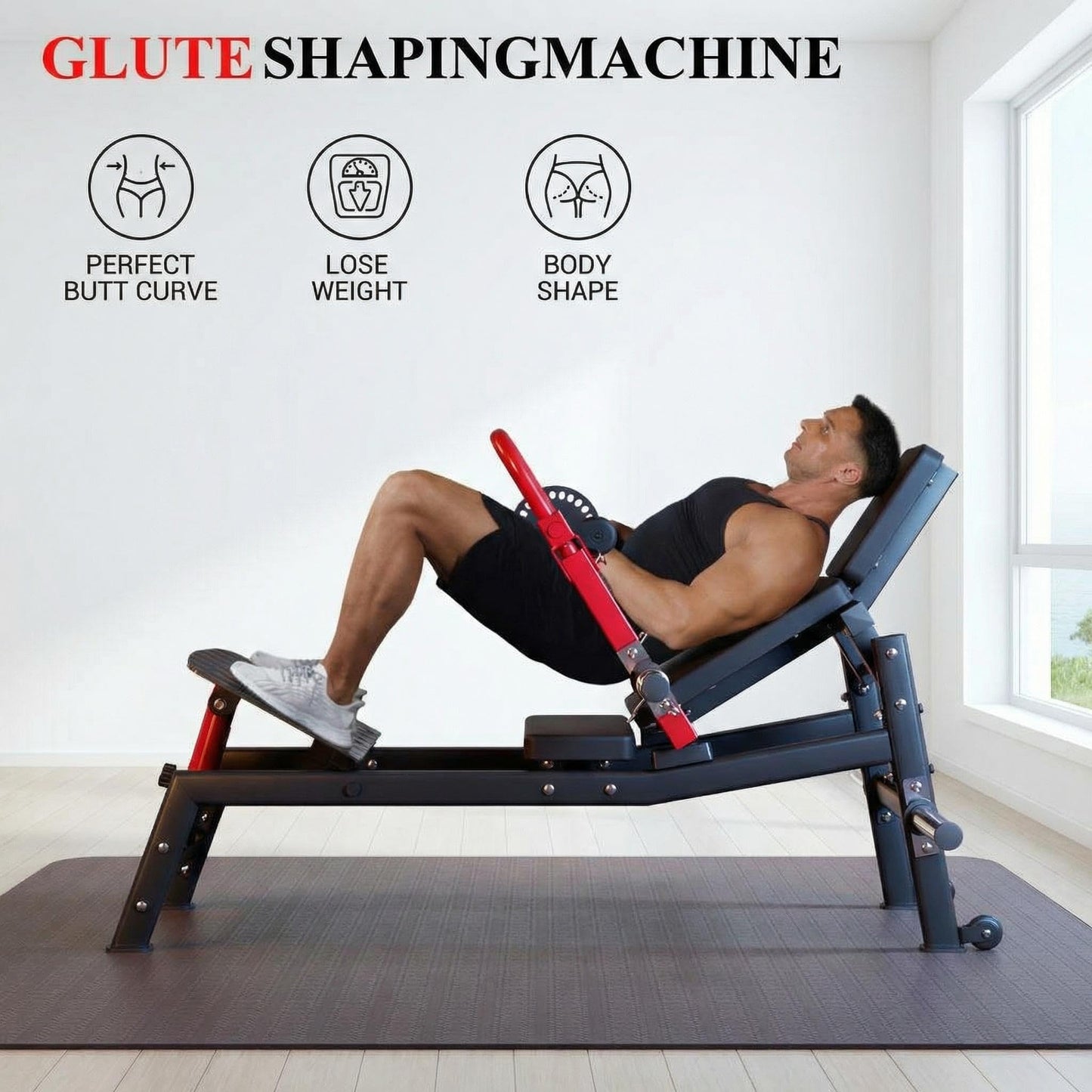PeacefulHues Heavy Duty Hip Thrust Machine for Home Gym – 900LBS Capacity, Plate-Loaded Glute Bridge Trainer – Adjustable Footboard, Non-Slip Padding, Weight Holder – Butt Exercise & Strength Training