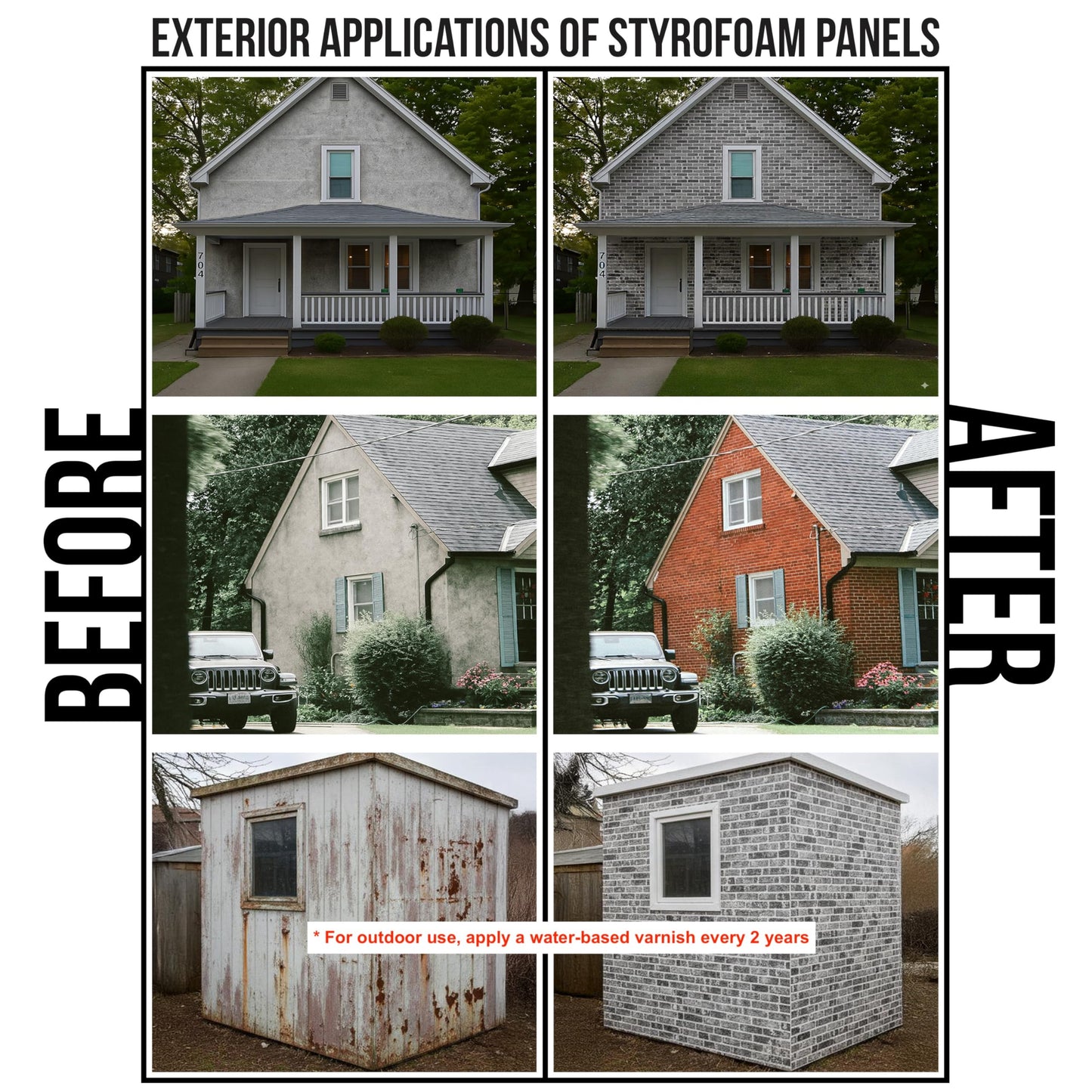 3D Faux Brick Wall Panels – Lightweight Styrofoam Cladding for Interior & Exterior Use | DIY Decorative Panels | 9 Pack (40"x20") | Ideal for Living Room, Kitchen, Outdoor Walls Babylon