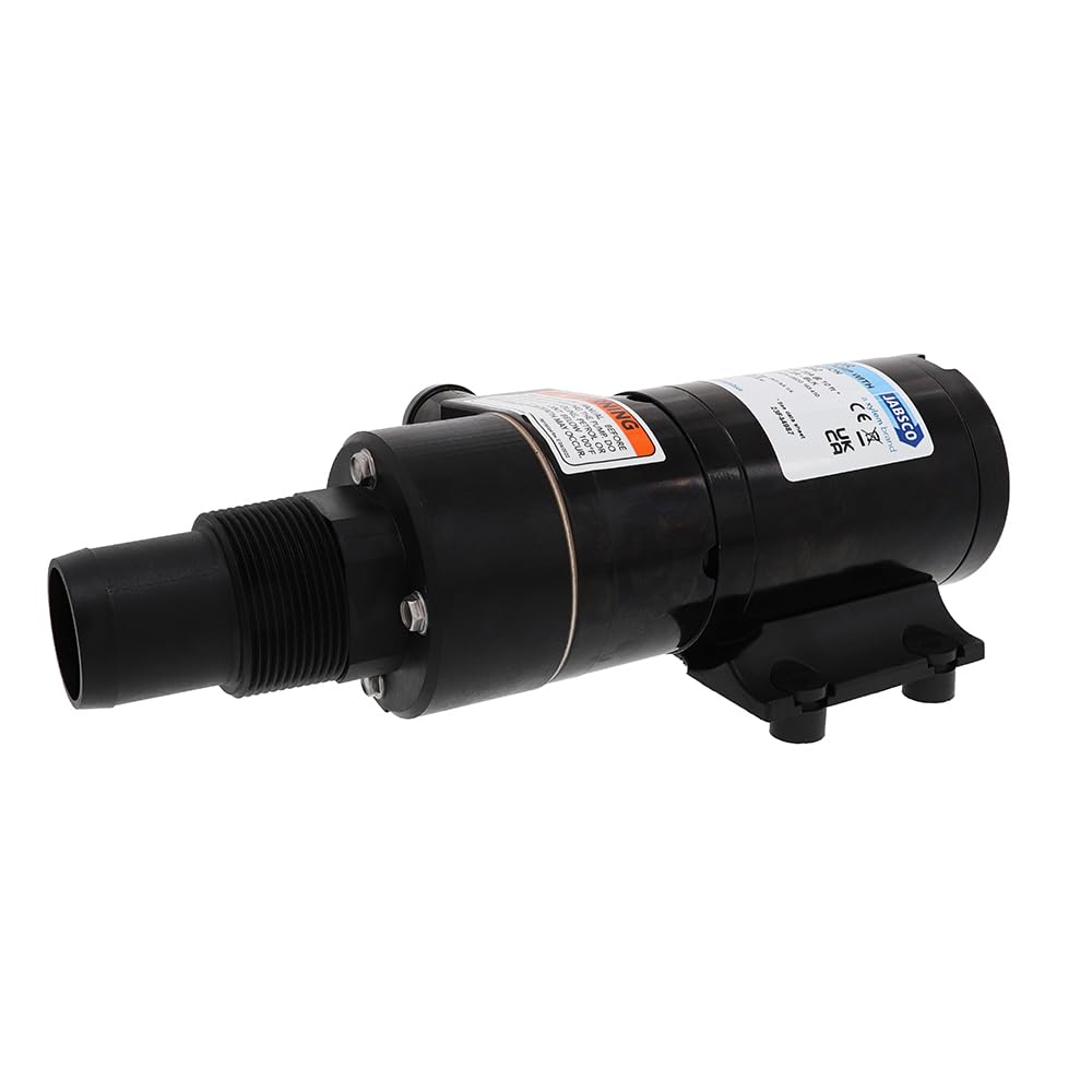 Jabsco 12V DC Macerator Pump for RVs/Boats - Efficient 43 L/min Waste Transfer for Black Water Tanks Up to 200 Gallons - Compact Design, 4-Blade Chopper, Self-Priming, Dry-Run Protection