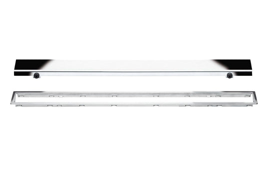 Schluter Kerdi-Line Chrome Grate Assembly for Tile and Stone Coverings - Adjustable, Solid Design - 3/4" Frame, 40" Length - KL1AR19EP100