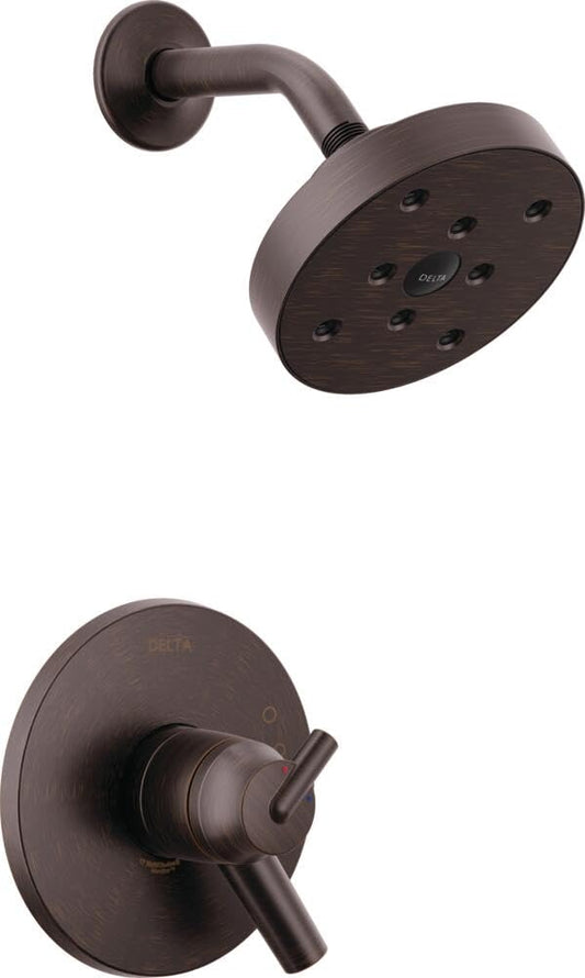 Delta Faucet Trinsic 17 Series Dual-Function Shower Trim Kit with Single-Spray H2Okinetic Shower Head, Venetrain Bronze T17259-RB (Valve Not Included)