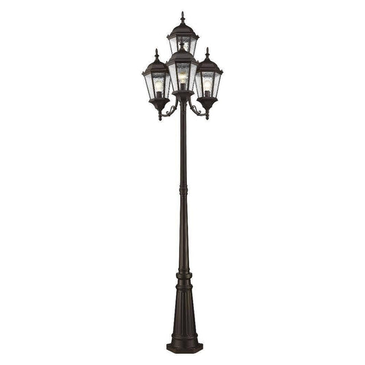 Livex Lighting 7557-07 Hamilton 4 Light Outdoor 4 Head Post, Bronze,25" x 24.5" x 28"