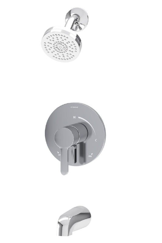 Symmons Solarity HydroMersion Single Handle Tub and Shower Faucet Trim Kit with Integral Diverter in Polished Chrome