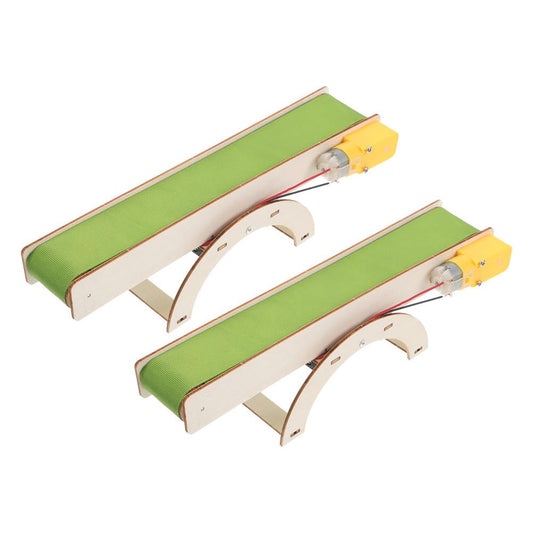 Garneck 2pcs DIY Electric Conveyor Belt Assembly Kit Stem Building Model for Preschool Learning Hands