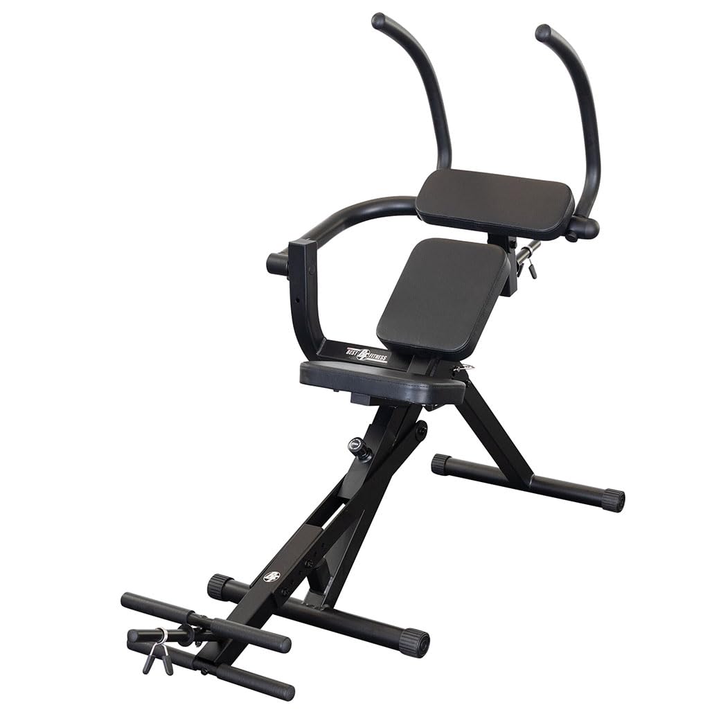 Best Fitness Semi Recumbent AB Crunch Bench, Lower & Upper Abdominal Muscles Workout Machine For Home Gym, Midnight Black