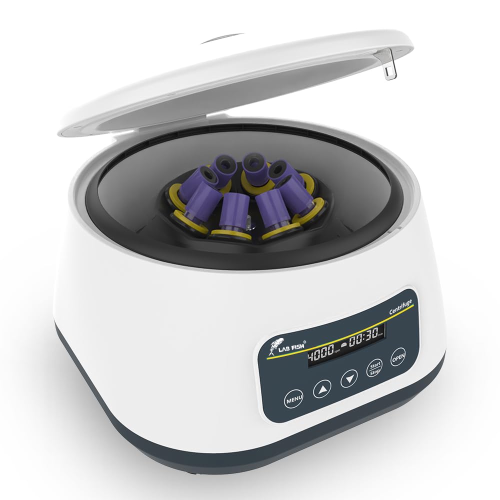 LAB FISH PRP Centrifuge Machine LC-400 8 * 2ml/5ml/10ml, 4 * 15ml Lab Tubes | Low Speed Control 500-4000RPM,Max 1717xg | Timer Function 30sec-59min