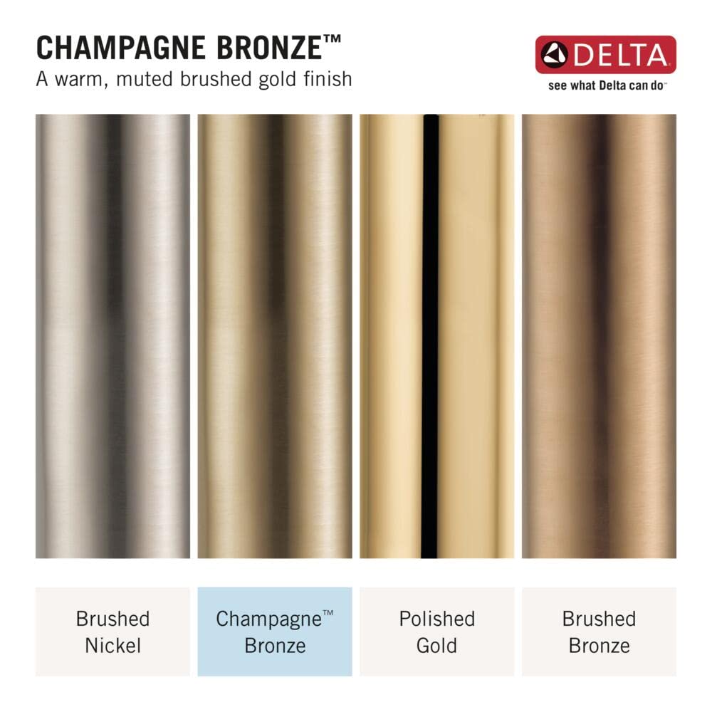 Delta Faucet Tetra 17T Series Dual-Function Gold Shower Faucet Set with with 4-Spray H2Okinetic Shower Head, Shower Faucet, Lumicoat Champagne Bronze T17T289-CZ-PR (Valve Not Included)
