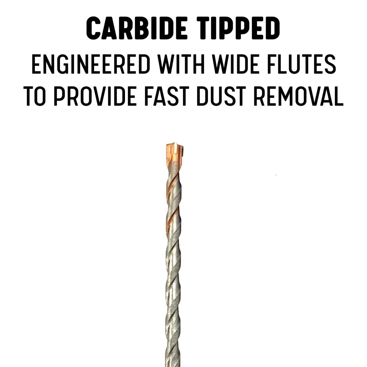 Drill America 5/16" x 6" PRO Series SDS-Plus 4-Cut Tip Hammer Bit Drill Bit (Pack of 20)