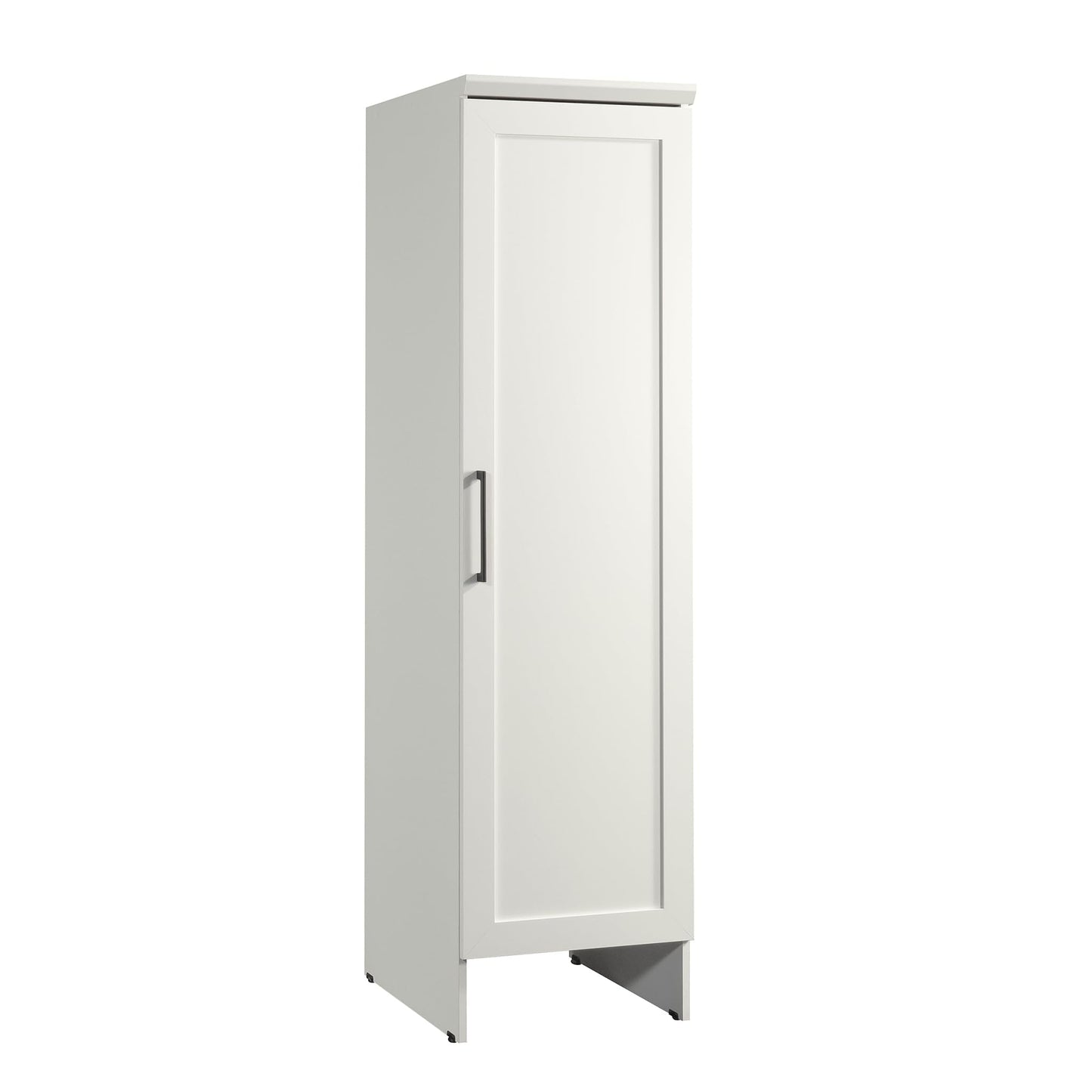 Sauder Homeplus Robot Vacuum Kitchen Pantry Storage Cabinet, Single Door with Adjustable Shelves, in Soft White