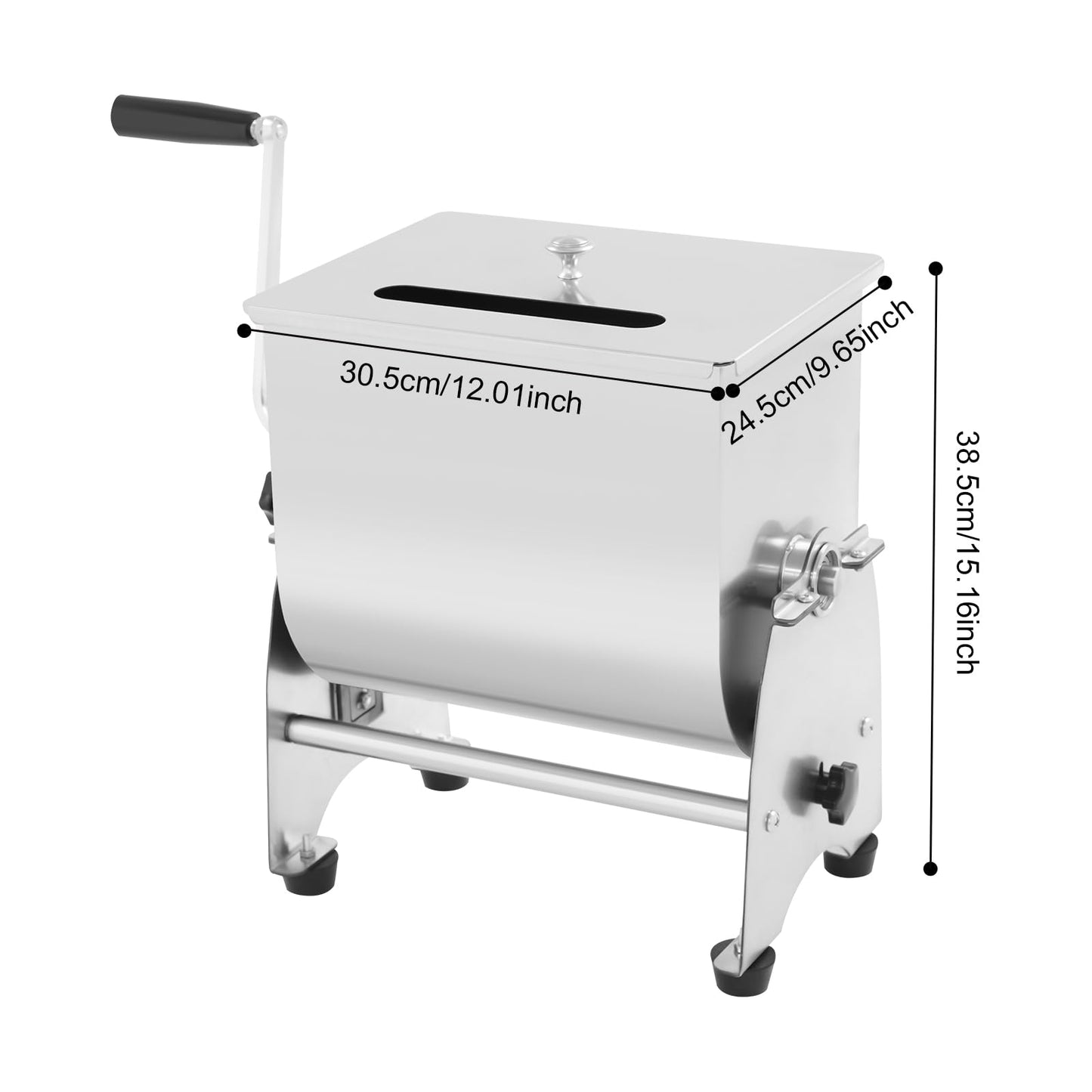 Manual Meat Mixing Machine, Meat Mixer 22lb Capacity, Commercial Tilting Mixer, Large Tub, Removable Paddle, Sausage Mixing Machine, for Home Kitchen, Butcher, Restaurant