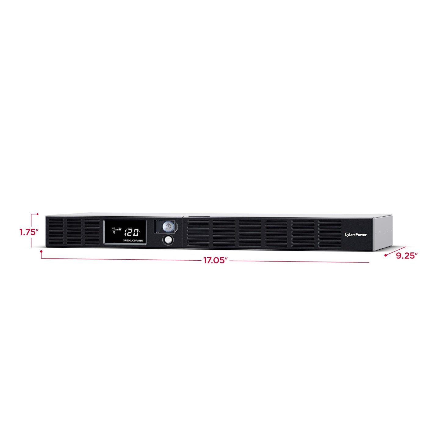 CyberPower OR500LCDRM1U Smart App LCD UPS Battery Backup and Surge Protector, 500VA/300W, 6 Outlets, AVR, 1U Rackmount, UL Certified