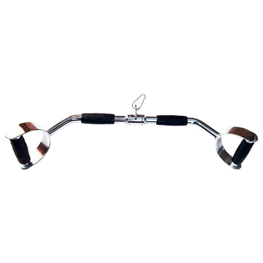 qibylift Wide Grip Lat Pull Down Bar Cable Attachment LAT Pull Down Bar Press Down Machine Attachments V-Shaped Bars with Rubber Handgrips & Revolving Hanger(28 Inch)