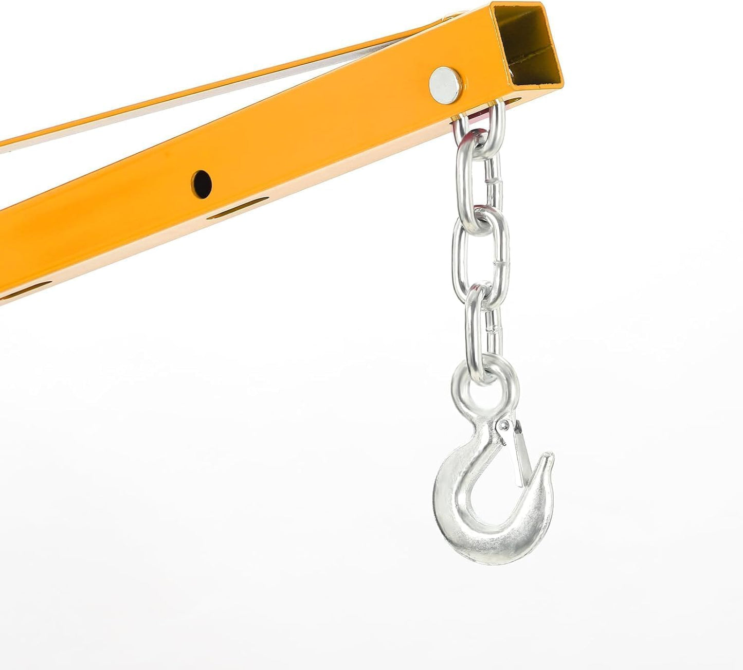 GarveeLife 1000 LBS Hydraulic Pickup Truck Crane, 360° Swivel Hitch Mounted Hoist with 3 Adjustable Booms, Truck Bed Crane for Lifting Engine, Deer, or Construction Goods-Yellow