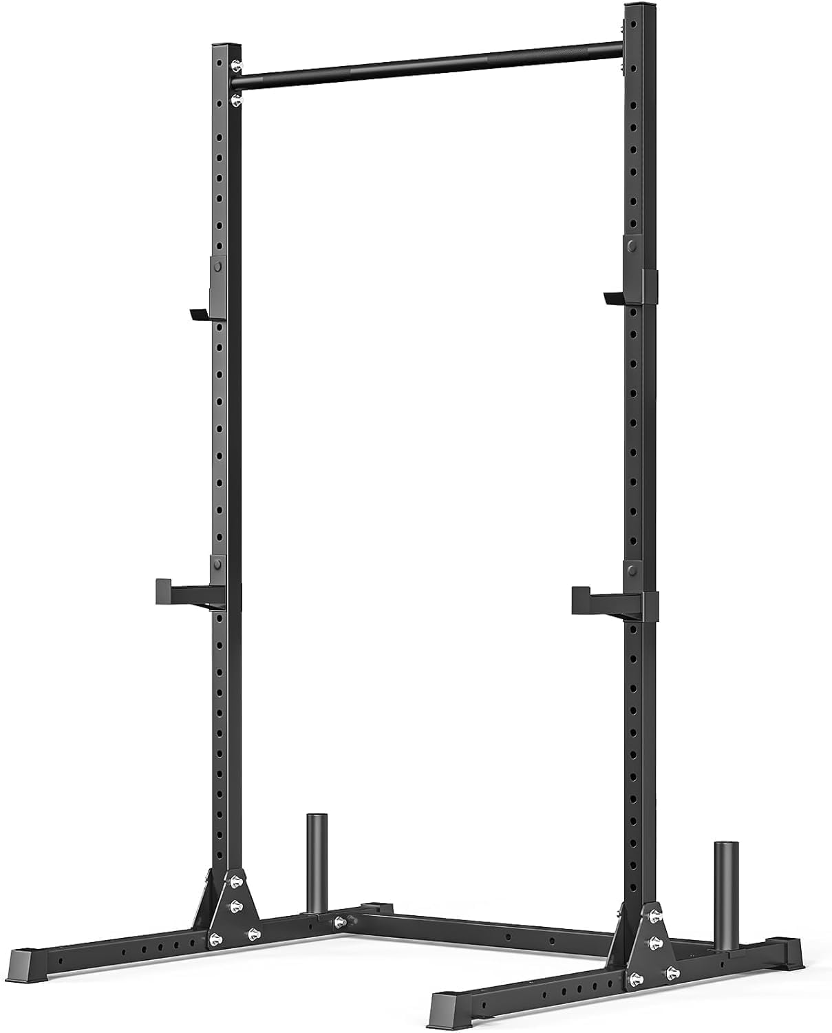 Squat Rack with Pull Up Bar for Home Gym, Adjustable Power Cage with J-Hooks, Multi-Functional Power Rack for 6FT, 7FT Barbell, Strength Training and Bodybuilding Equipment