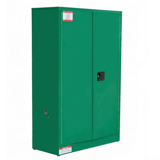 45 Gallon Flammable Safety Cabinet, Industrial Yellow Steel Storage for Flammable Liquids, 2 Adjustable Shelves, Double-Wall Fireproof Cabinet with Manual Close Doors & Vents - Green