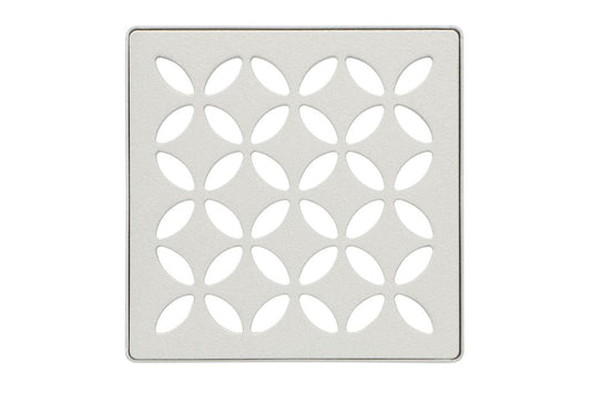 Schluter Kerdi-Drain Grate Kit with Integrated Slope Bonding Flange - Ideal for Bathroom or Wet Rooms - 4" Greige Floral, Adjustable - KDIF4GRKTSBGD5