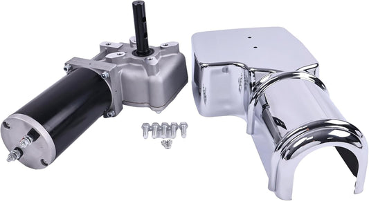 Solarhome 12V 1.2 HP 900W 60 RPM 60:1 Dump Truck Roll Tarp Motor with Chrome Cover