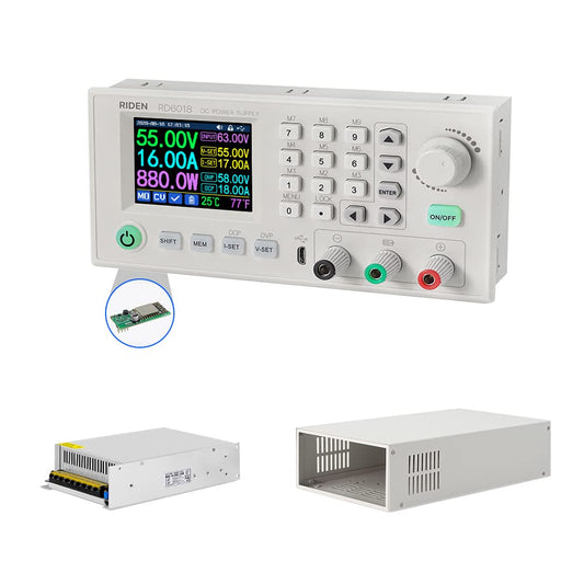 RD RD6018W 60V 18A DC DC Step Down Power Supply Whole Set with 1200W 68V Switching Power Supply but not Assembled (RD6018W+S800 case+1200W PSU)