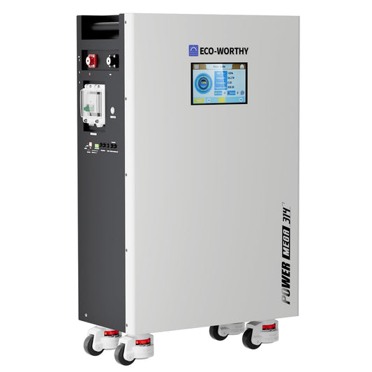 ECO-WORTHY Powermega 48V 314Ah LiFePO4 Battery, 16.1kWh Energy Storage with Breakers, 200A Active Balancing BMS, Aerosol Fire Protection,7" LCD and Bluetooth, RS485/CAN/RS232 for Off-Grid&Home Backup