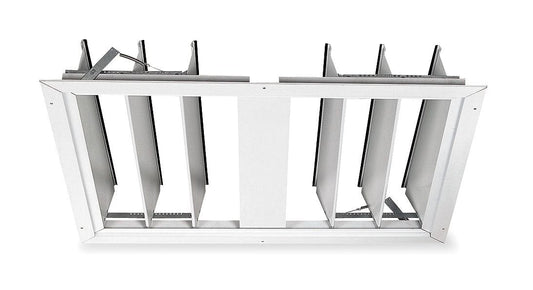 Fan Shutter, 30 In, White Painted Aluminum